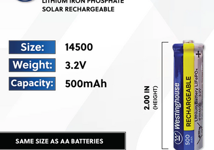 14500 Lithium battery Details 3.2v