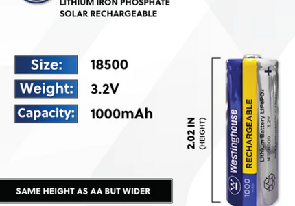18500 battery-8 pack details size