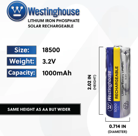 18500 battery-8 pack details size