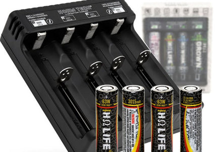 Hohm Bundle 4-Slot Charger with 4x Hohm Life Batteries Certified