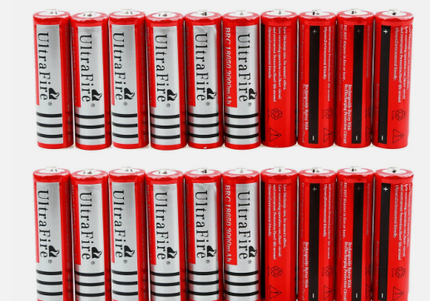 20 18650 Battery Button Top UltraFire