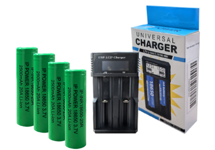 4 18650 batteries with Charger