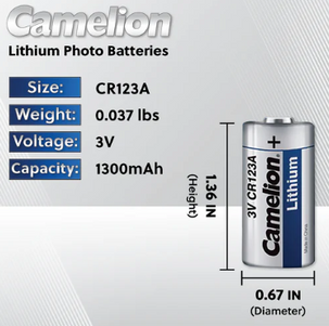 CR123A 3V Lithium Primary - size