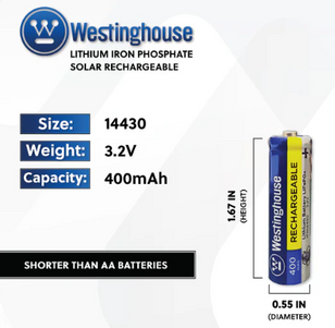 IFR14430 battery size and volt and weight
