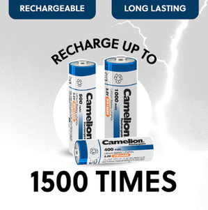 IFR14500 Lithium Iron Phosphate Rechargeable Battery-4pack 1500 recharges backs