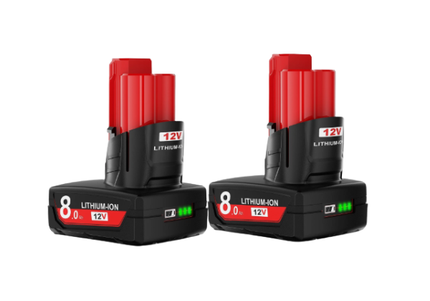 Milwaukee  M12 Replacement Battery 8.0Ah 48-11-2460 (2 Pack) 48-11-2401, 48-11-2402