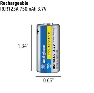 RCR123A cbattery dims