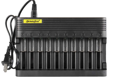 10 Slot Battery Charger for 18650, 21700, 20700 and more