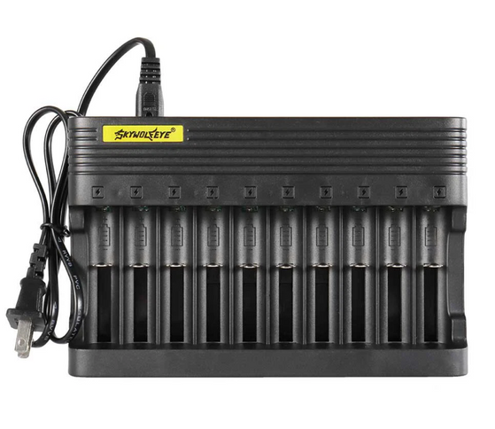 10 Slot Battery Charger for 18650, 21700, 20700 and more