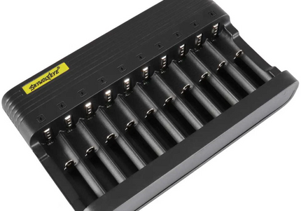 10 Slot Battery Charger for 18650, 21700, 20700 and more