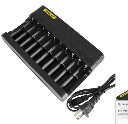 10 Slot Battery Charger for 18650, 21700, 20700 and more