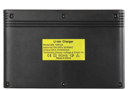 10 Slot Battery Charger for 18650, 21700, 20700 and more
