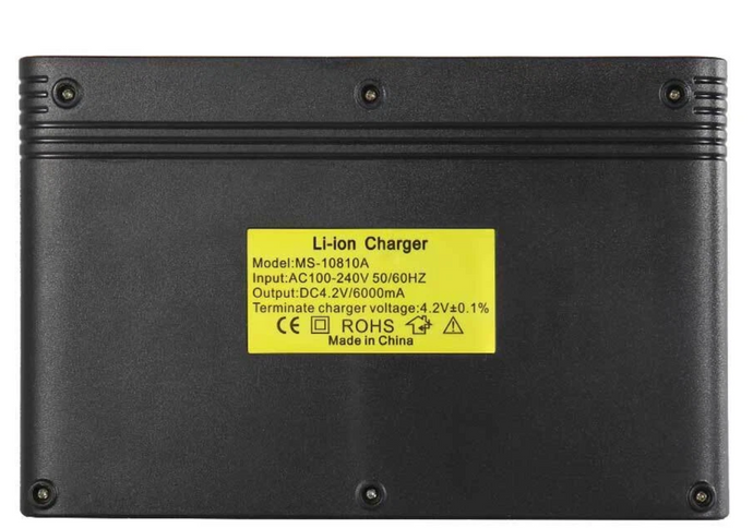 10 Slot Battery Charger for 18650, 21700, 20700 and more