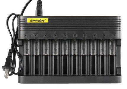 10 Slot Battery Charger for 18650, 21700, 20700 and more