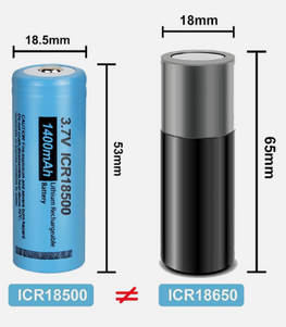ICR18500 Button Top 1400mAh 3.7V Li-Ion Rechargeable Battery (4 Pack)