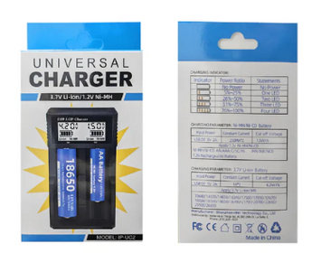 front and back of universal battery charger