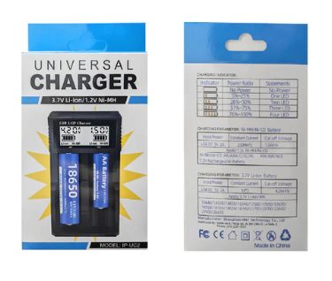 front and back of universal battery charger
